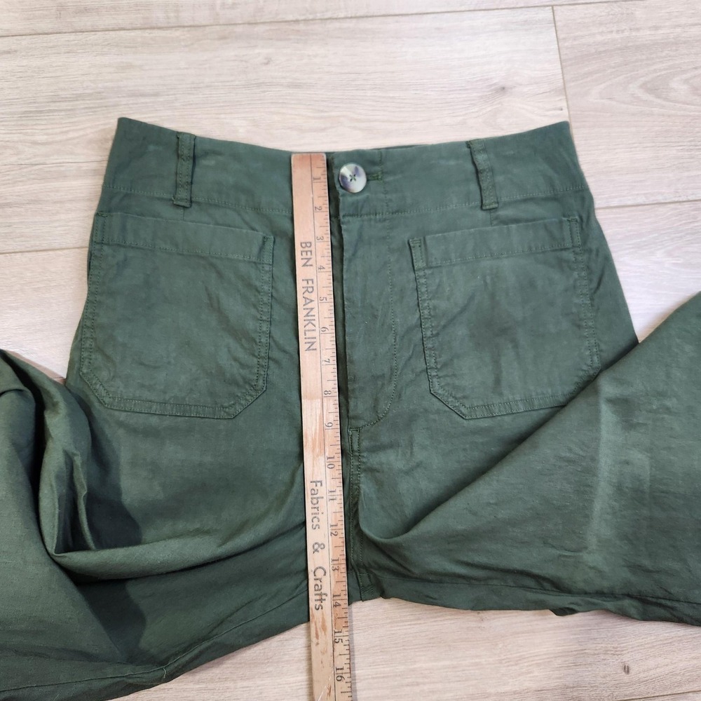Maeve Pants Womens 30 Green The Colette Twill Wide Leg Relaxed Chino Stretch - Picture 7 of 10